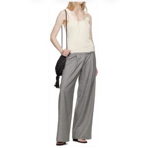 BELLE The Label‎ Perennial Trousers Size 10 Medium Gray Wide Leg Wool Blend NEW